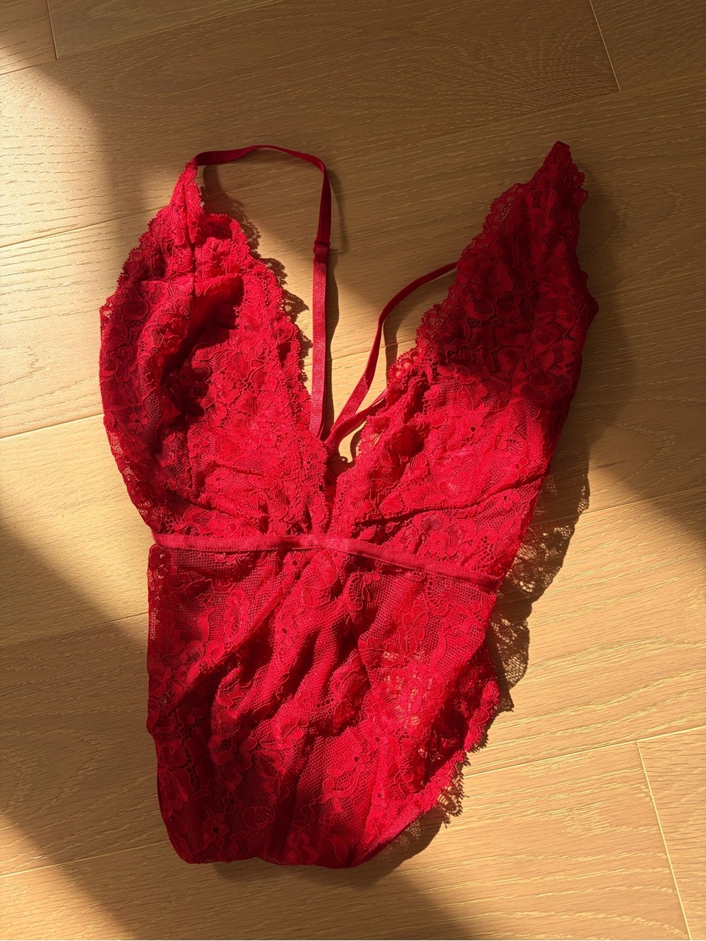 Dynamite Red Lace V-Neck Chemise